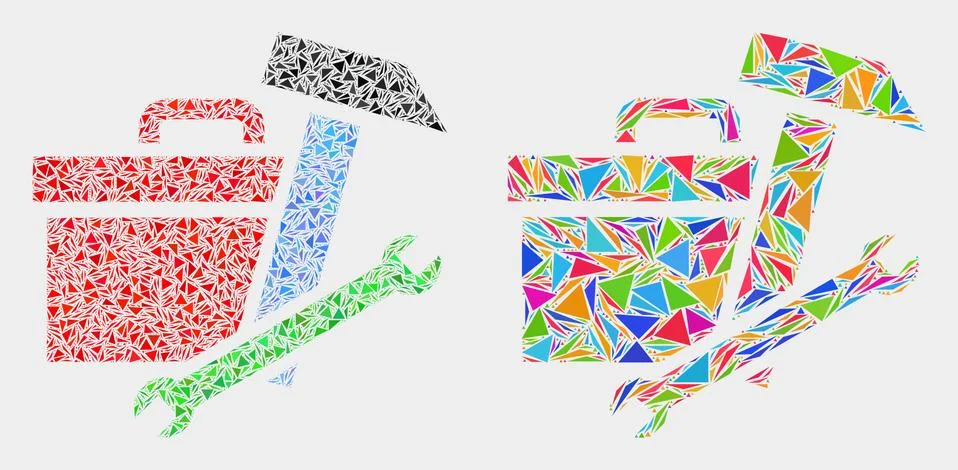 Vector Toolbox Mosaic Icon of Triangle Elements Stock Illustration