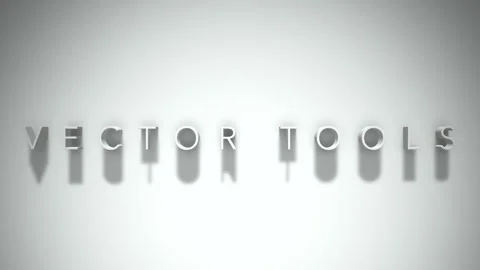 Vector tools 3D title animation white text on a white background Stock Footage 299747239