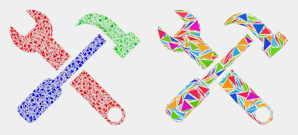 Vector Tools Mosaic Icon of Triangle Elements イラスト素材