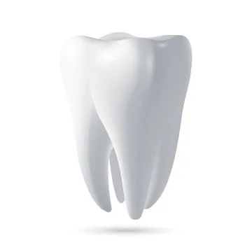 Vector tooth, 3D render. Dental, medicine, health concept design element. Illustrazione stock
