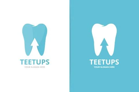 Vector tooth and arrow up logo combination. Dental and growth symbol or icon Stock Illustration