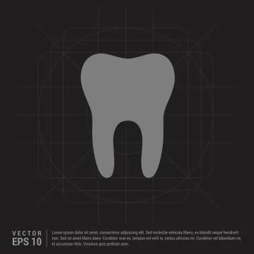 Vector Tooth Icon - Black Creative Background 스톡 일러스트