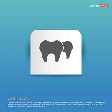 Vector Tooth Icon - Blue Sticker button 스톡 일러스트