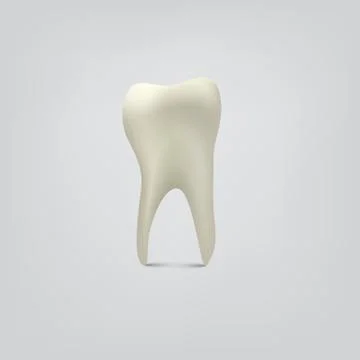 Vector tooth isolated on gray background. Stock Illustration