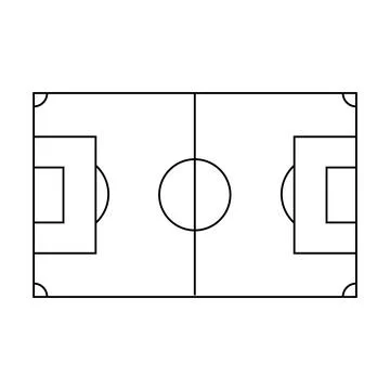 Vector top-down football field layout isolated on transparent background Stock Illustration