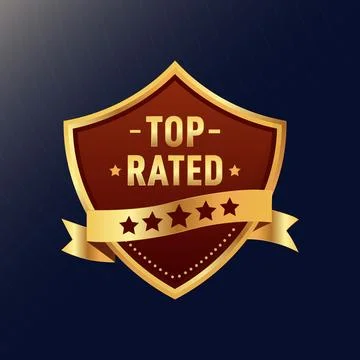 Vector top rated Gold label design Stock Illustration