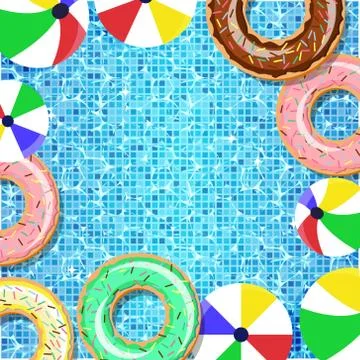 Vector top view of the swimming pool Stock Illustration