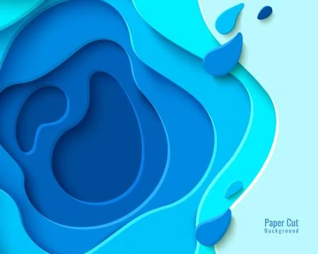 Vector top view tropical pool in paper cut style Stock Illustration