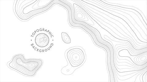 Vector topographic pattern texture. Grey contours geographic mountain topography Illustrazione stock