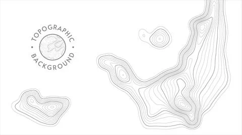 Vector topographic pattern texture. Grey contours geographic mountain topography Illustrazione stock