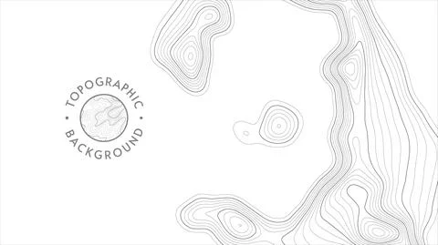 Vector topographic pattern texture. Grey contours geographic mountain topography Illustrazione stock