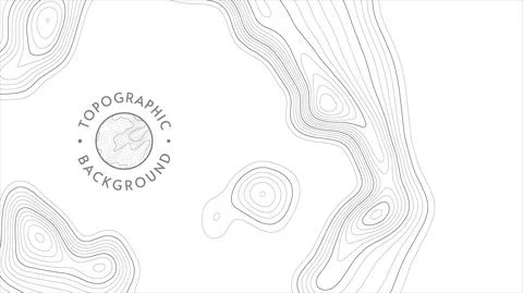 Vector topographic pattern texture. Grey contours geographic mountain topography Illustrazione stock