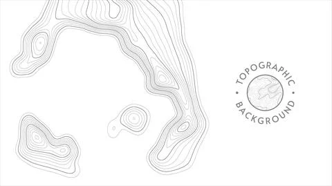 Vector topographic pattern texture. Grey contours geographic mountain topography Stock Illustration