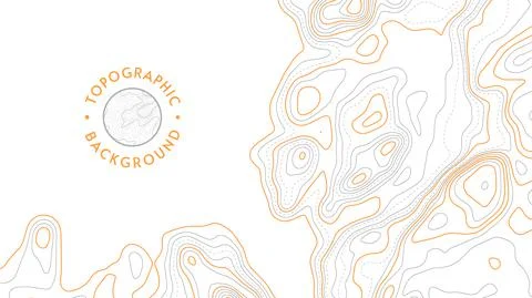 Vector topographic pattern texture. Grey contours geographic mountain topography Stock Illustration