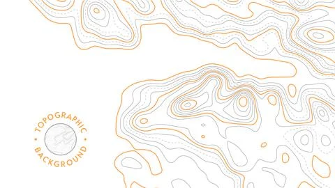 Vector topographic pattern texture. Grey contours geographic mountain topography 库存插图