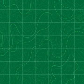 Vector topographic realistic green map. Travel illustration with contour line Stock Illustration
