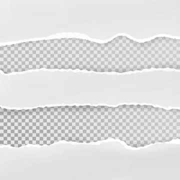 Vector torn hole in sheet of paper. Transparent background of resulting windo Stock Illustration