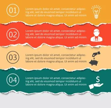 Vector torn pages for infographic. Stock Illustration