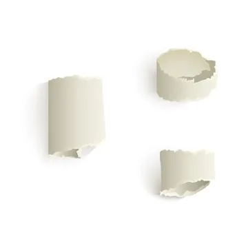 Vector torn paper with ripped edges set Stock Illustration