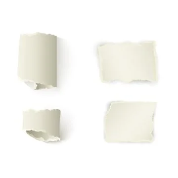 Vector torn paper with ripped edges set Stock Illustration