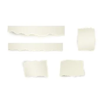Vector torn paper with ripped edges set Stock Illustration