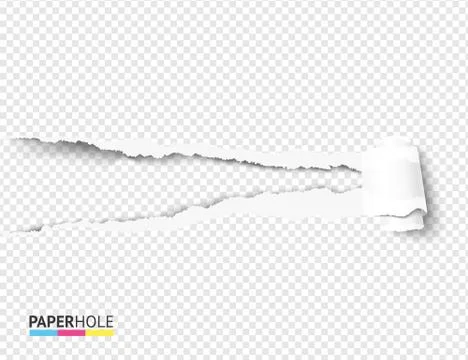 Vector torn off paper scroll and rip hole blank concept Illustrazione stock