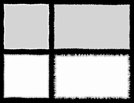 Vector torn paper sheets with jagged. Realistic rippled pieces of scrap paper Illustrazione stock