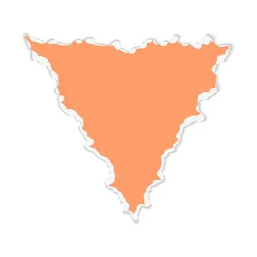 Vector torn pieces in the shape of a triangle. Torn pieces of paper on a white Stock Illustration