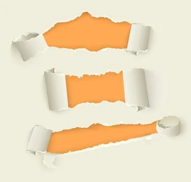 Vector torn rolled paper with ripped edges set 스톡 일러스트