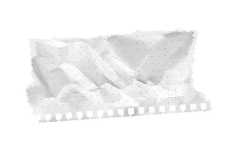Vector torn white crumpled paper piece featuring polka dot grid. Notebook Stock Illustration
