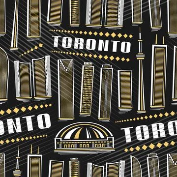 Vector Toronto Seamless Pattern Stock Illustration