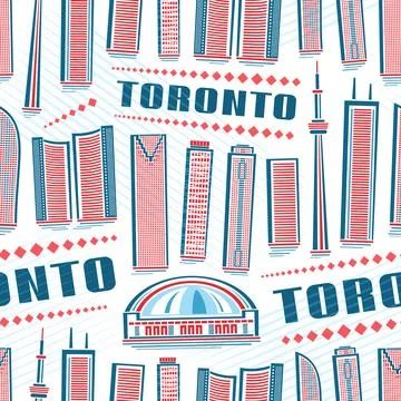 Vector Toronto Seamless Pattern 스톡 일러스트