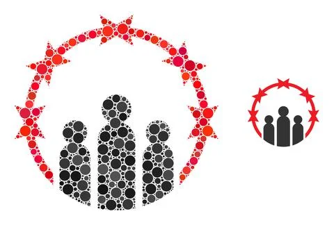 Vector Totalitarism Collage of Small Circles Stock Illustration