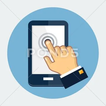 Vector touch finger icon Stock Illustration
