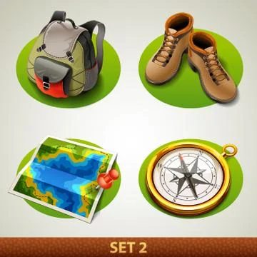 Vector tourism icon-set Stock Illustration