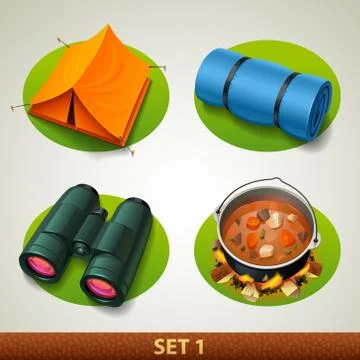 Vector tourism icon-set Stock Illustration