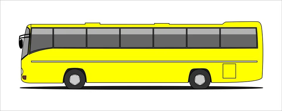 Vector tourist bus, side view, template isolated on white background. Stock Illustration