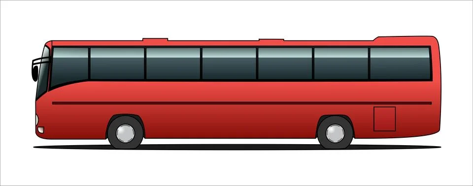 Vector tourist bus, side view, template isolated on white background. Stock Illustration