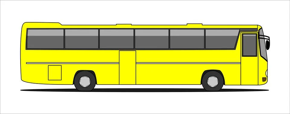 Vector tourist bus, side view, template isolated on white background. Stock Illustration