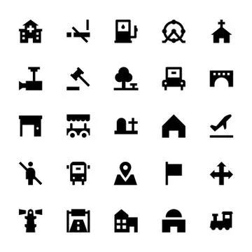 Vector Town Set Stock Illustration