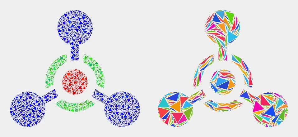 Vector Toxic Nerve Agent Mosaic Icon of Triangle Elements 스톡 일러스트