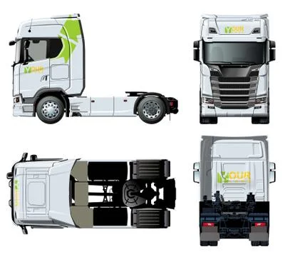 Vector tractor template isolated on white Stock Illustration