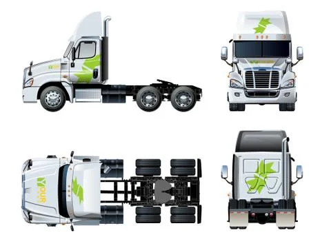 Vector tractor template isolated on white Illustrazione stock