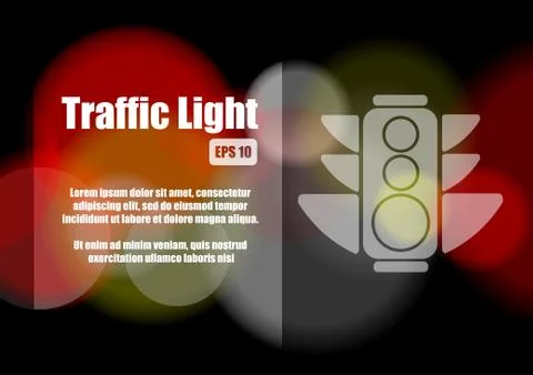Vector : Traffic light and bokeh abstract background Stock Illustration