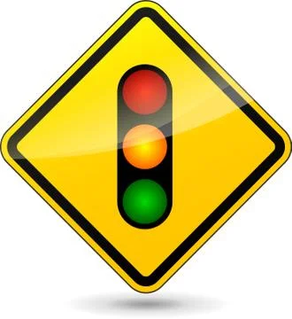 Vector traffic lights yellow sign Stock Illustration