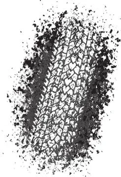 Vector trail design trace of the tyre in grunge style Stock Illustration