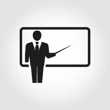 Vector training and presentation, seminar, learning symbol. The teacher icon. Stock Illustration