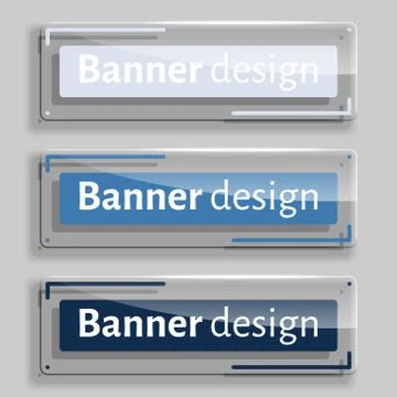 Vector transparency banners with glass elements. 스톡 일러스트