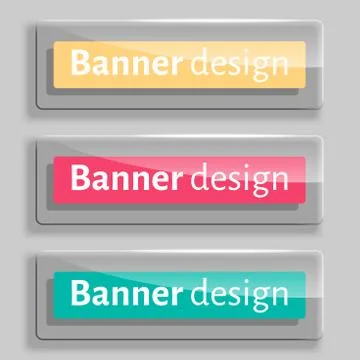 Vector transparency banners with glass elements. Illustrazione stock