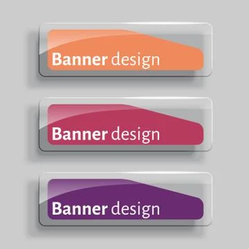 Vector transparency banners with glass elements. Illustrazione stock